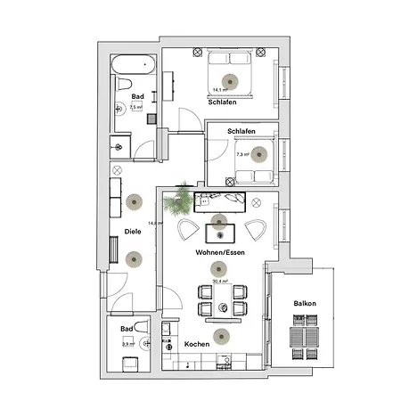 Apartment Pineapple - Zwinger Vii - 78qm - 1x Free Parking Dresden