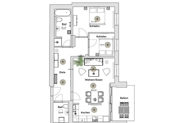 شقة Pineapple - Zwinger Vii - 78qm - 1x Free Parking دريسدن
